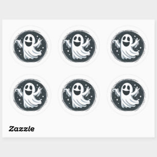 Conjunto de Adesivos Redondos de Fantasma Voador
