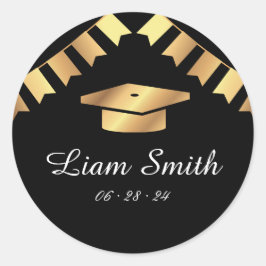 Conjunto de Adesivos Redondos de Formatura Preto e