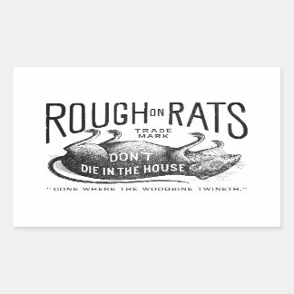 Conjunto de adesivos "Rough on Rats Advertisement"