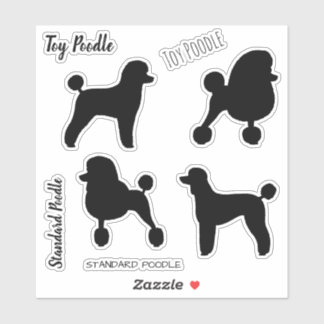 Conjunto de Adesivos Silhuettes de Toy e Poodle St