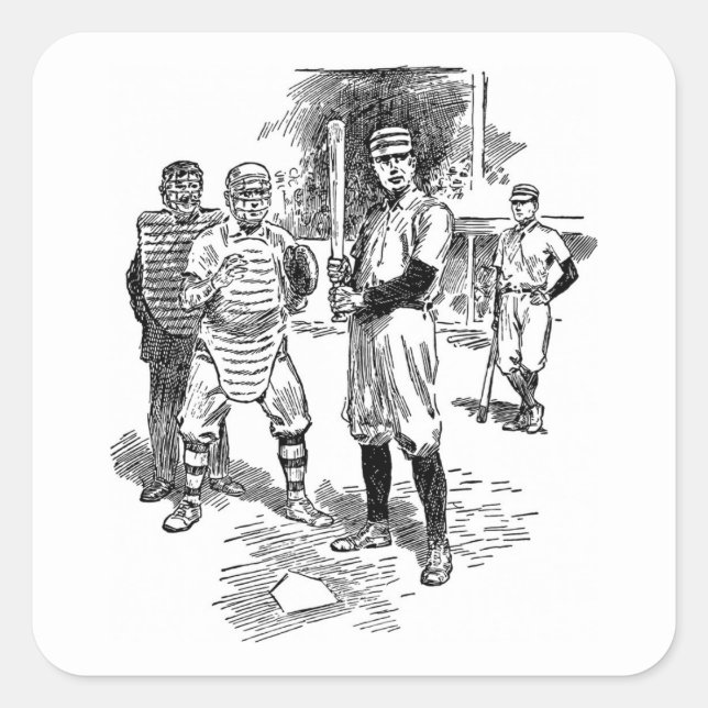 Conjunto de Adesivos Vintage Baseball Player (Frente)