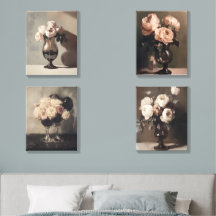 Conjunto de Arte do Muro de Vida Rosa da Vintage -