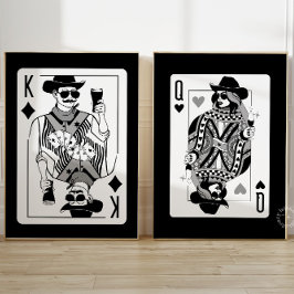Conjunto de Artes da Parede King & Queen of Hearts