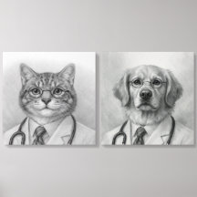 Conjunto de Azulejos de Foto em Acrílico de Médico
