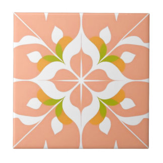 Conjunto de azulejos florais de salmão-claro-fetal