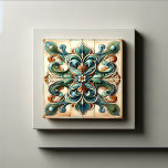 Conjunto de Azulejos Harmonic Fleur<br><div class="desc">Este belo padrão de azulejo, chamado 'Harmonic Fleur Azulejo Ensemble', oferece uma elegância eterno que homenageia as intrincadas formas naturais características da era Art Nouveau. A simetria perfeita encontra a beleza orgânica, com cada curva e matiz meticulosamente desenhados para captar a essência dos florais estilizados. A rica paleta de azuis,...</div>