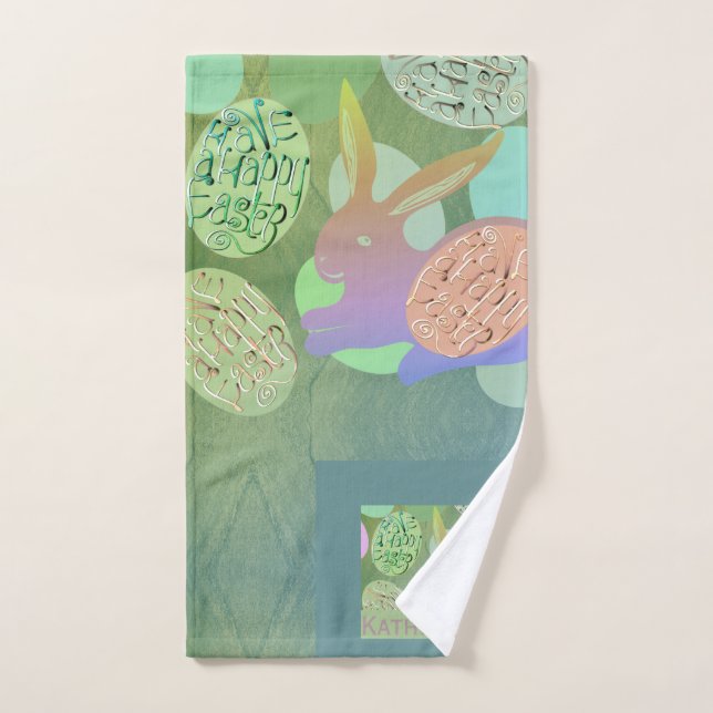 Conjunto De Bandas De Ovos De Coelho Da Páscoa (Toalha de mão)