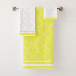 Conjunto de Bandeja de Quatrefoil Amarelo