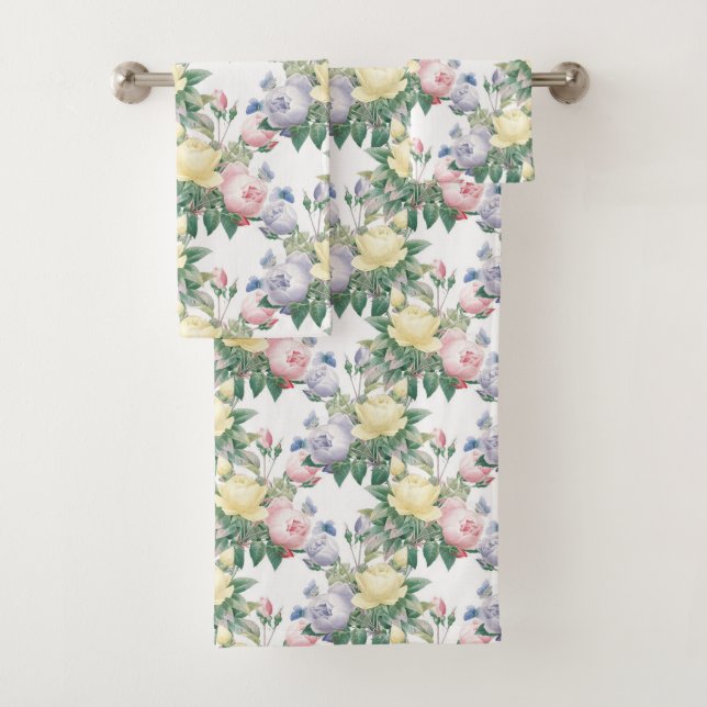 Conjunto de Bandeja Floral de Rosa de Pastel (Insitu)