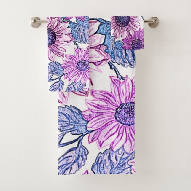 Conjunto de Bandeja Floral Roxo e Azul (Insitu)