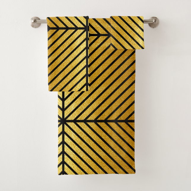 Conjunto de Banheiras Douradas de Textura Folha de (Insitu)