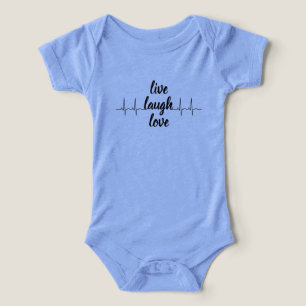 Conjunto de Bebê Live Laugh Love Heartbeat – Azul