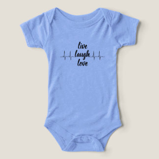 Conjunto de Bebê Live Laugh Love Heartbeat – Azul