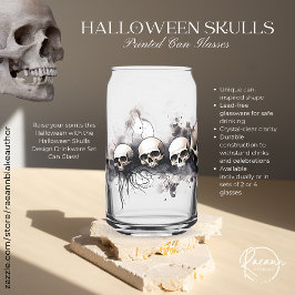 Conjunto de Bebidas com Desenho de Caveiras de Hal