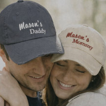 Conjunto de bonés bordados Matching Mommy Daddy