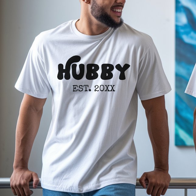 Conjunto de Camisas do Casal Wifey Hubby Personali (wifey and hubby shirt, minimalist couple shirt, wedding party shirt, honeymoon shirt FOR HIM & HER,)