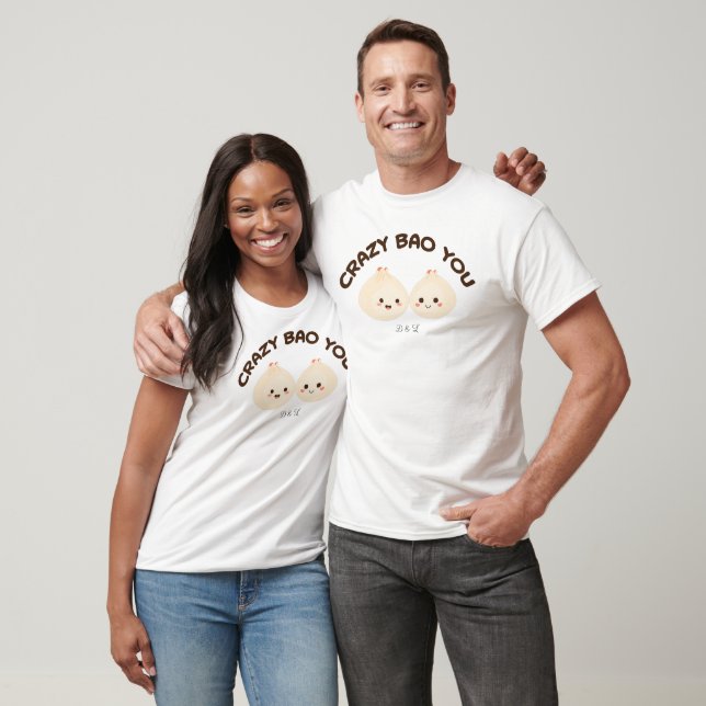Conjunto de Camisetas de Casal Fofo Crazy Bao You (Unissex)