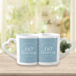 Conjunto De Caneca De Café 60th Anniversary Hearts Confetti<br><div class="desc">Personalise with the names and wedding year of the happy couple. A fun,  unique and customisable gift to celebrate anyone's diamond wedding anniversary. Designed by Pure Piglet© at www.zazzle.com/purepiglet*.</div>