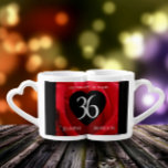Conjunto De Caneca De Café Celebração do 36º aniversário do casamento do Rosa<br><div class="desc">Nada diz "você me completa" ou "sua melhor/outra metade" do que essas canecas dos amantes do 36º rosa. A inscrição elegante sobre um fundo rosa romântico vermelho acrescenta um toque memorável para esta ocasião especial e marco extraordinário. Personalize com nomes de casais e anos de casamento ou uma mensagem de...</div>