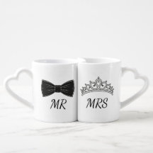 Coração Elegante Personalizado Mr e Mrs Cabo 