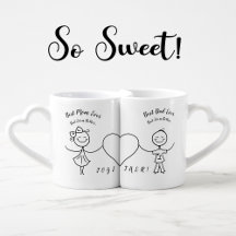 Melhor Mãe e Pai do Mundo Café Preto e Branco