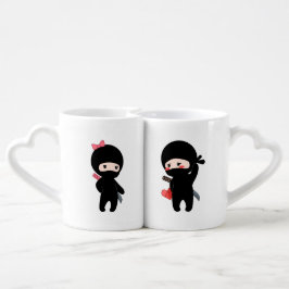 Conjunto De Caneca De Café Ninja Pair, Boy e Girl
