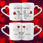 Conjunto De Caneca De Café Nós Pertencemos Juntos Figuras E Nomes De Blocos<br><div class="desc">Celebre seu amor com este adorável conjunto de casais de bonitos bonitos, perfeito para compartilhar aqueles momentos especiais juntos. Estas canecas encantadoras apresentam um casal bonitinho com palitos segurando balões de coração vermelhos, simbolizando o laço que vos gravatas juntos, fazer estas canecas como um presente ideal para aniversários, casamentos, Dias...</div>