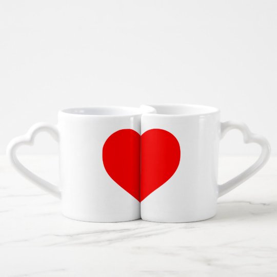 Conjunto De Caneca De Cafe O Coracao Vermelho Do Amor Romantico Bonito Dos Zazzle Com Br