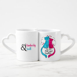 Conjunto De Caneca De Café Os Gatos De Sua e De Sua Aquarela, Juntos Com O Pu