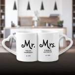 Conjunto De Caneca De Café Personalizado Sr. E Sra. Casamento Ou Aniversário<br><div class="desc">Personalize os nomes e a data para criar um presente exclusivo e divertido para qualquer casal. Projetado por Thisnotme©</div>