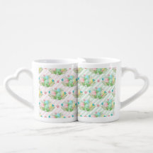 ROSA & AZUL COM OVOS DE PÁSCOA DE CORES PASTEL