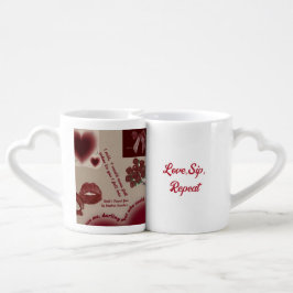Conjunto De Caneca De Café "Sips Before Kisses"
