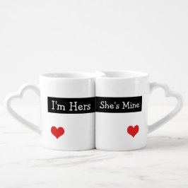Conjunto De Caneca De Café Sou dela, ela é o meu casamento de coração de recé