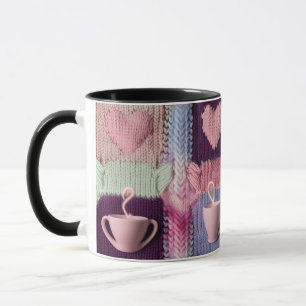 Conjunto de Canecas Rosa Patchwork Coração de Tric