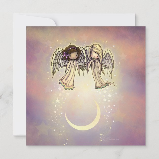 Conjunto de Cartões Anjos Pequenos Arte Ilustrada (Frente)