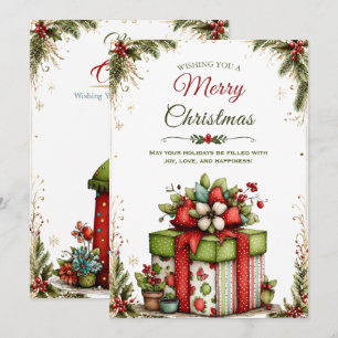 Conjunto de Cartões de Boas Festas de Natal Elegan