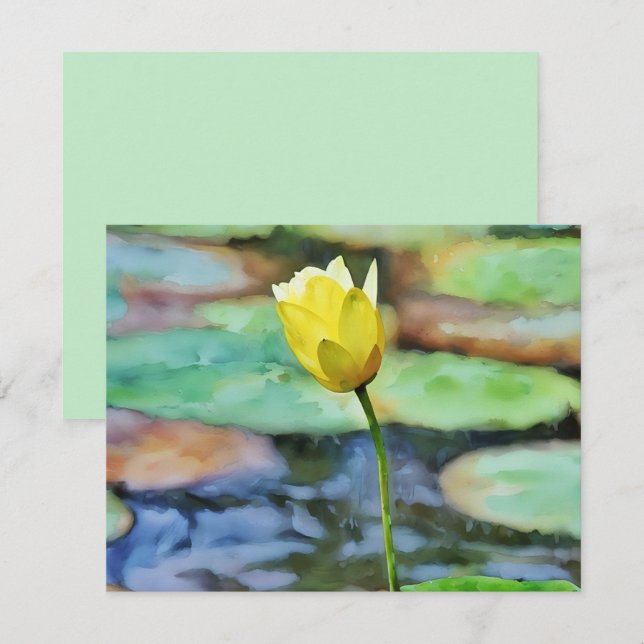 Conjunto de Cartões de Nota com Arte de Flor de Ne (Frente/Verso)