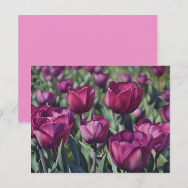 Conjunto de Cartões de Nota com Arte de Flor de Tu (Frente/Verso)