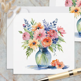 Conjunto de cartões de nota de floral aquarela par