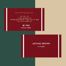 Conjunto de Cartões de Visita Premium Burgundy Gol