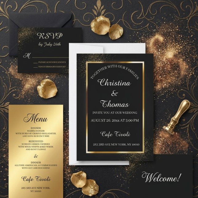 Conjunto de Convite de Casamento Dark Academia (Criador carregado)
