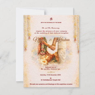 Conjunto de Convite de Casamento de Templo Indiano