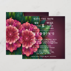 Conjunto de Convite de Casamento Floral Elegante