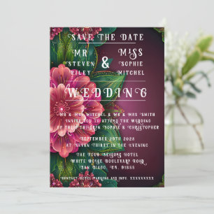 Conjunto de Convite de Casamento Floral Elegante