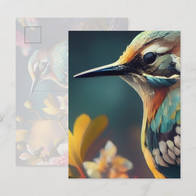Conjunto de Convite de Casamento Khem Hummingbird  (Frente/Verso)