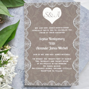 Conjunto de Convite de Casamento Monograma Código 