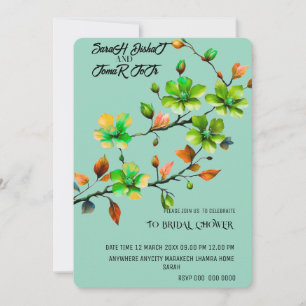 Conjunto de Convite de Casamento Verde Salvia, Min