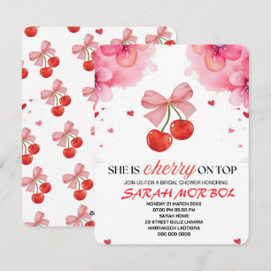 Conjunto de Convite de Chá de Noiva Cherry on Top