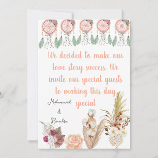 Conjunto de Convite para Casamento Boho Dreamcatch