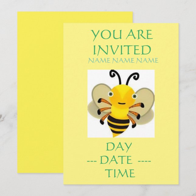 conjunto de convites para aniversários de criança (Frente/Verso)